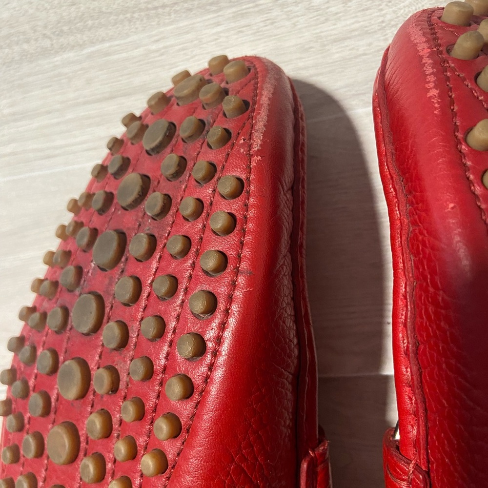 Gucci Red Leather Horsebit Drivers - Picture 14 of 16